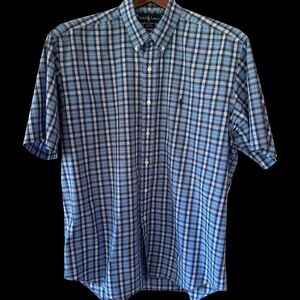 Men’s short sleeve shirt, Ralph Lauren , Blake, Plaid, 100% Cotton